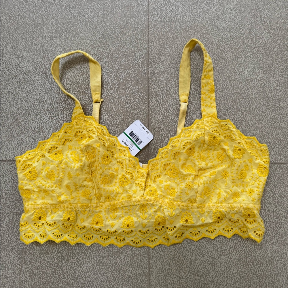 Free People Yellow Lace Bralette Tank